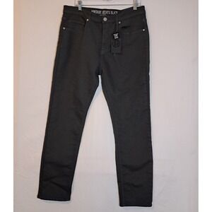 VGB Vintage Genes Black Slim‎ Fit Gray French Terry Denim Jeans Mens 34X30